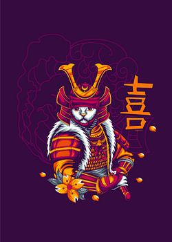 Cat Samurai Illustration