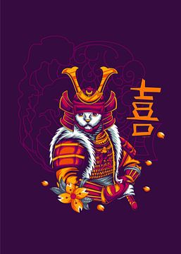 Cat Samurai Illustration van Jemmy Febrianto
