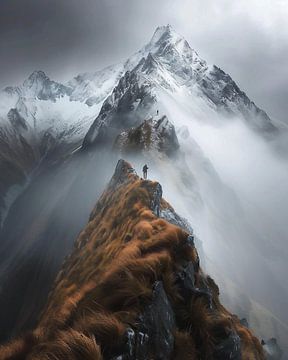 Stralende Alpen bij schemering van fernlichtsicht