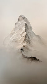 Das Matterhorn im Nebel | Gemälde der Schweizer Alpen von Lauren Wilde