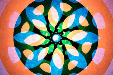 Kleurrijke mandala cirkel met vormen en structuren van Lisette Rijkers