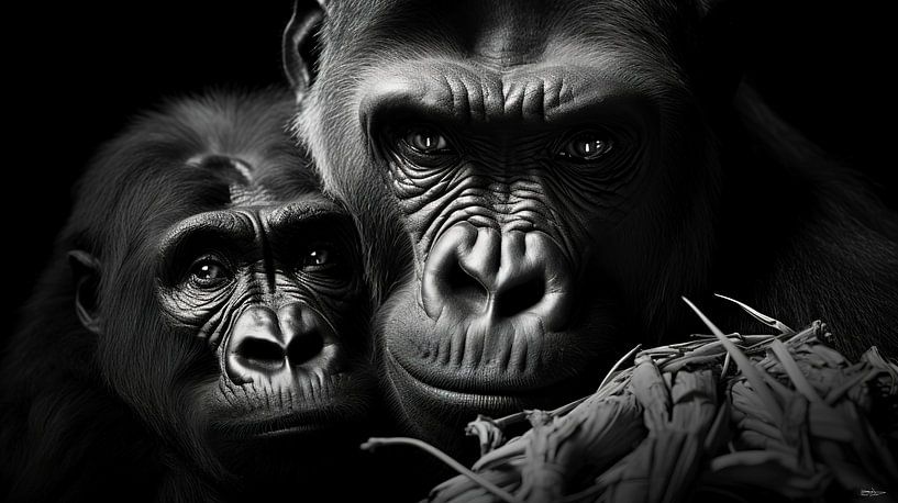 wilde dieren in zwart-wit van Gelissen Artworks
