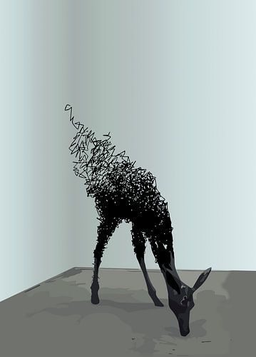 Abstract zwart hert vormverspreiding