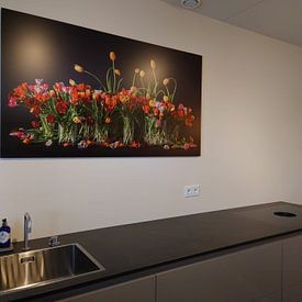 Klantfoto: Tulpen stilleven van Dirk Verwoerd, op aluminium