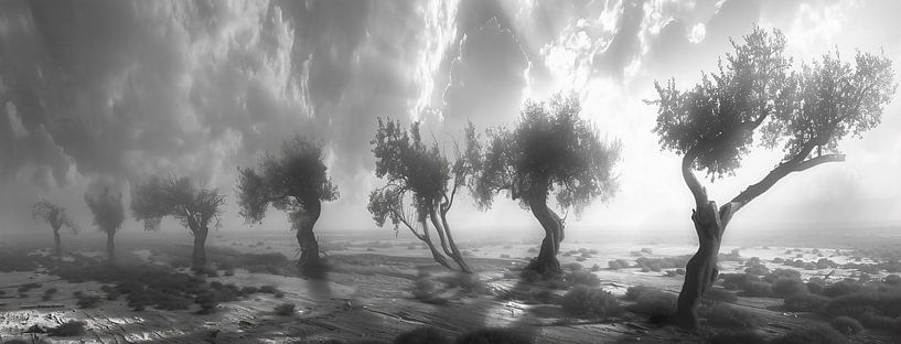 Düstere Landschaft in Monochrom von fernlichtsicht