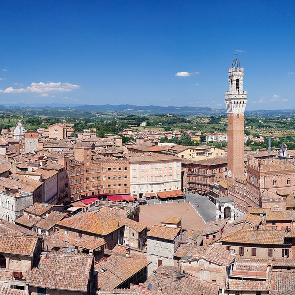 Piazza del Campo with city hall Palazzo Pubblico, Siena, Tuscany, Italy by Markus Lange