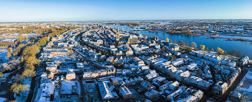 Kampen Bovenkerk view at the river IJssel during a cold winter s by Sjoerd van der Wal Photography