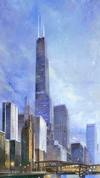 Skyline van Chicago van Ruth Day