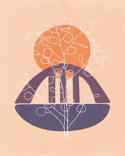 Eucalyptusboom en brug bij zonsondergang