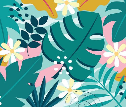 blad- en bloemmotief