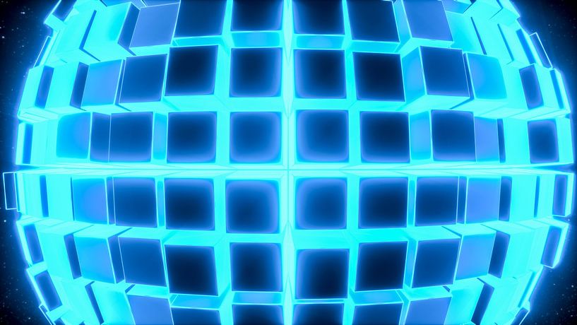 A futuristic sphere that shimmers blue by Rainer Zapka