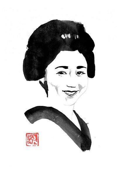 smiling japanese woman by Péchane Sumie