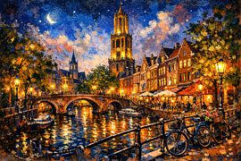 Utrecht in the evening, a painting of the Netherlands. by Johannes