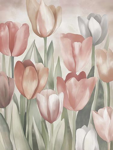 A Splendour of Flowers in Pastel Shades by Bert Nijholt