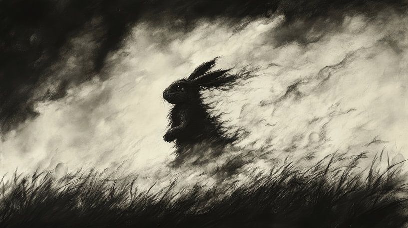 "Phantom Hase: Schatten im Nebel" von fredi arlangga