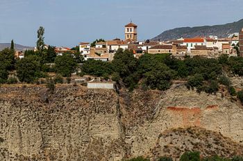 Niguelas, beautiful historic village in Andalusia above a large ravine.