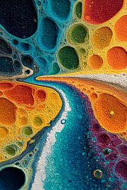 abstract kleurrijk landschap van Egon Zitter