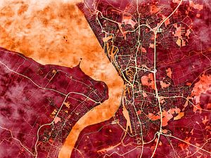 Karte von Bremerhaven im stil 'Amber Autumn'