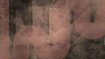 Japandi Modern Abstract Geometric Organic Line Curve Earth Colours by Mad Dog Art