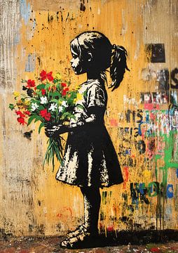 Girl Graffiti | Urban Girl Graffiti von Blickfänger Gemälde