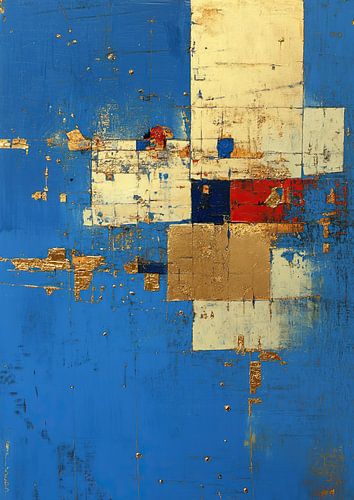 Blau Abstrakt | Blau Gold von Zen und Mehr
