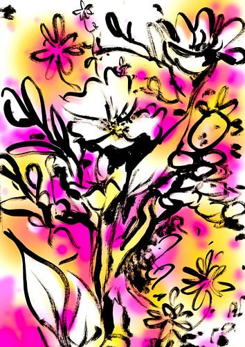 Colourful flowers bouquet- Illustrative