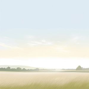 Peinture beige Sérénade tranquille | Peinture paysage sur Blikvanger Schilderijen