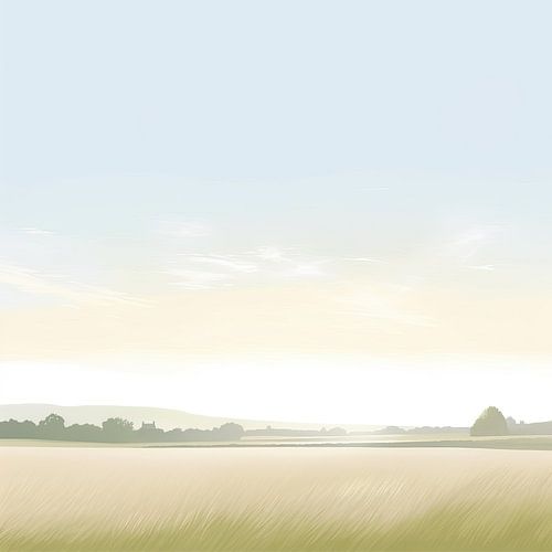 Beige Malerei Quiet Serenade | Landschaftsmalerei