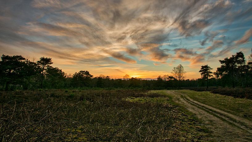 Zonsondergang op de heide van Jacco Bezuijen