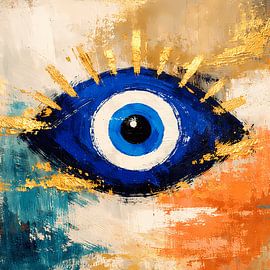 Abstraktes Nazar-Auge mit Goldakzenten von ButterflyPix