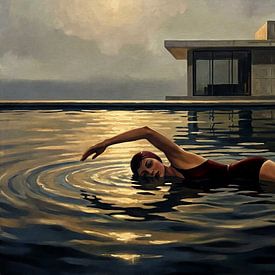 Nage tranquille dans la piscine à débordement sur Jan Keteleer