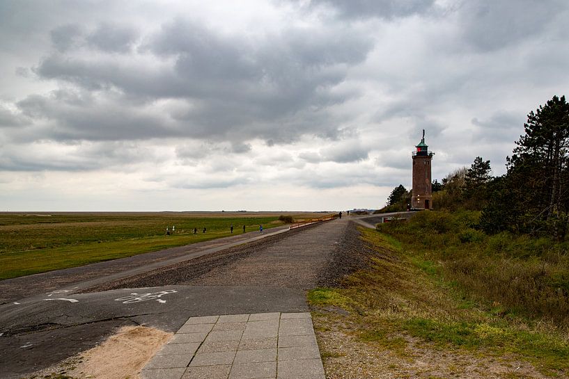 St. Peter Ording Deich mit  Leuchtturm von Alexander Wolff