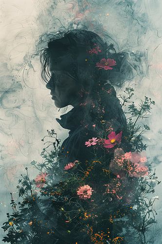 woman with flowers by Egon Zitter