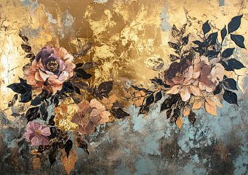 Bloemenschilderij | Gouden Bloei