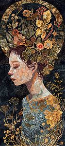 Vrouw Natuur Goud | Mosaic Allure van Kunst Kriebels