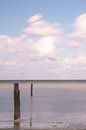 Long exposure / houten palen in de zee bij Domburg / Nederland van Photography art by Sacha thumbnail
