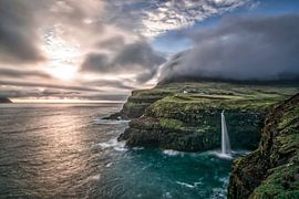 The waterfall Mulafossur in Gasadalur by Christian Möller Jork