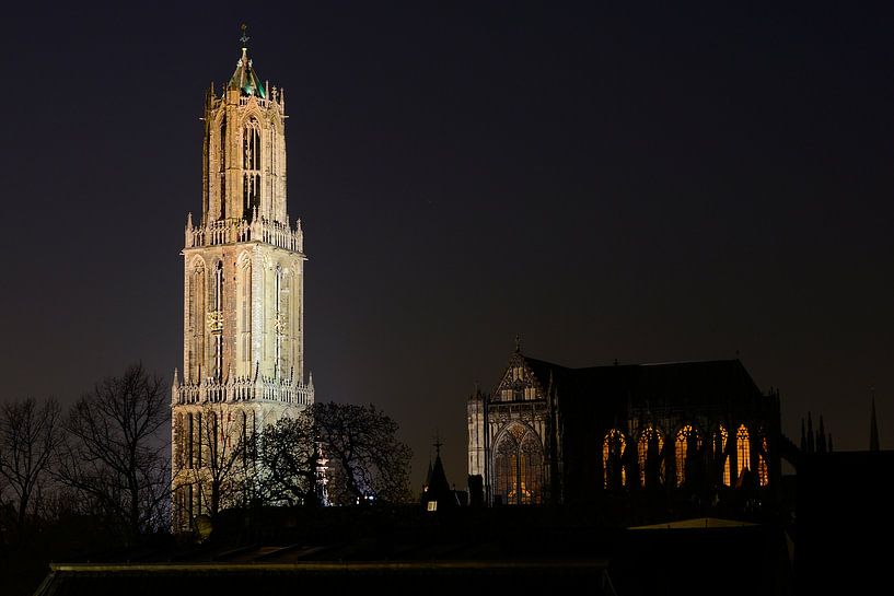 Domtoren en Domkerk in Utrecht  van Donker Utrecht