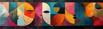 Modern abstract Faces van Kunst Kriebels