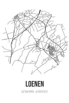 Loenen (Gelderland) | Map | Black and white by Rezona