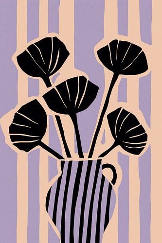 Striped Still Life (Purple)