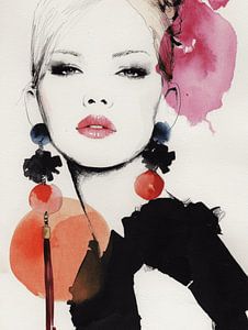 Modernes Porträt in Aquarell