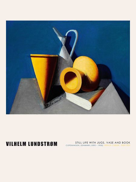 Vilhelm Lundstrøm - Still Life with Vase, Jug and Book by Old Masters