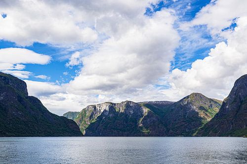 Uitzicht over de Aurlandsfjord in Noorwegen