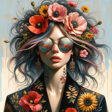She loves flowers IV van Art Studio RNLD