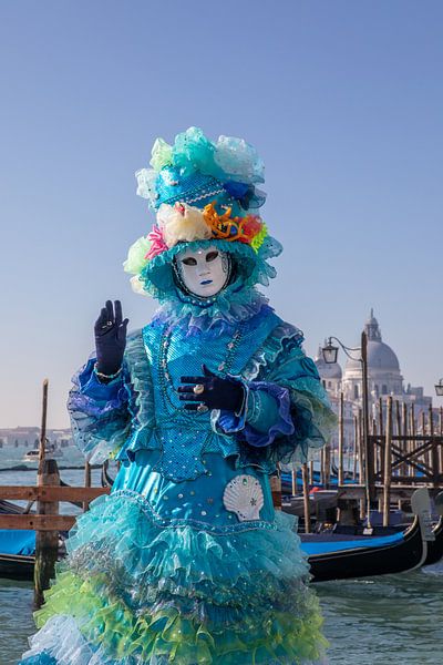 Venise - Masque de carnaval et basilique de Santa Maria della Salute par t.ART