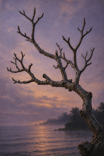 Twisted Frangipani Tree at Dusk I Indonesia I Minimalist Fine Art