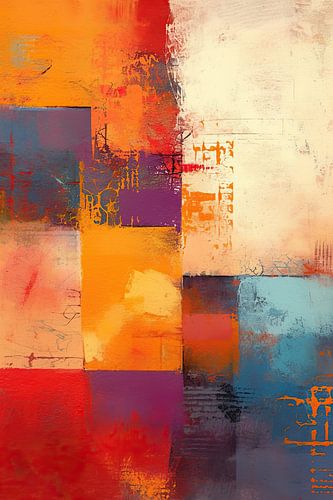 Dynamische abstrakte Malerei mit Farbblöcken