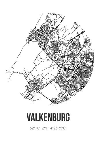 Valkenburg (Südholland) | Karte | Schwarz und Weiß