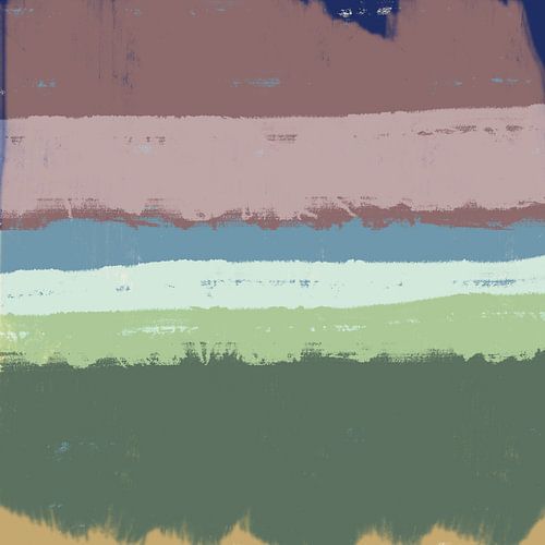 Dromenland. Modern abstract landschap in heldere pastelkleuren. Paars en groen